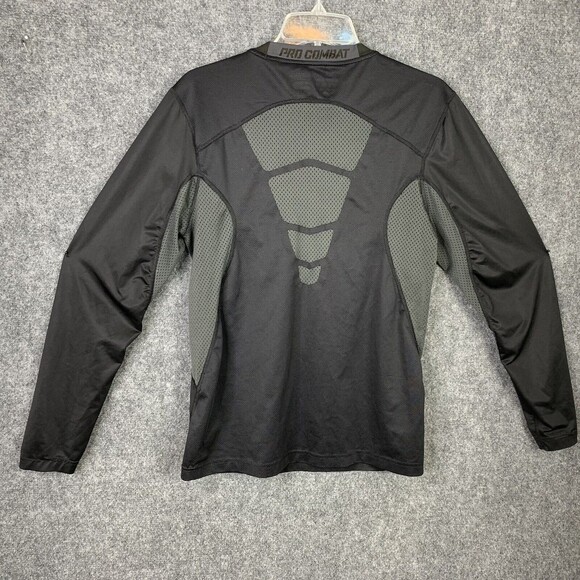 Nike ProCombat Long Sleeve Top Men Small Fitted Dri Fit Gray Baseball - Picture 8 of 12